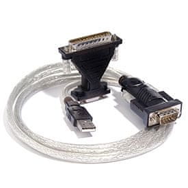 PremiumCord USB 2.0 - RS 232 prevodník s káblom, osadený chipom od firmy FTDI